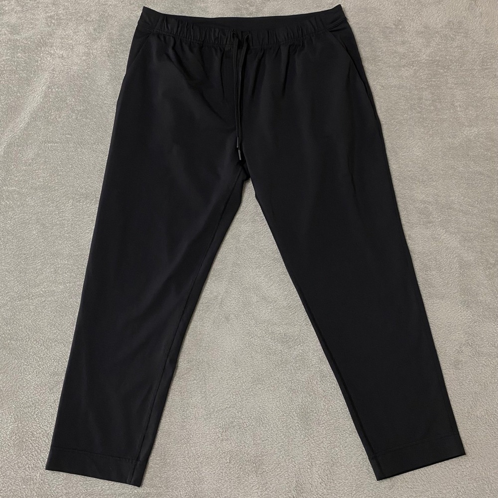 Lululemon Womens Black Jet Crop Slim Pant No Size Loungewear Drawstring *FLAW*